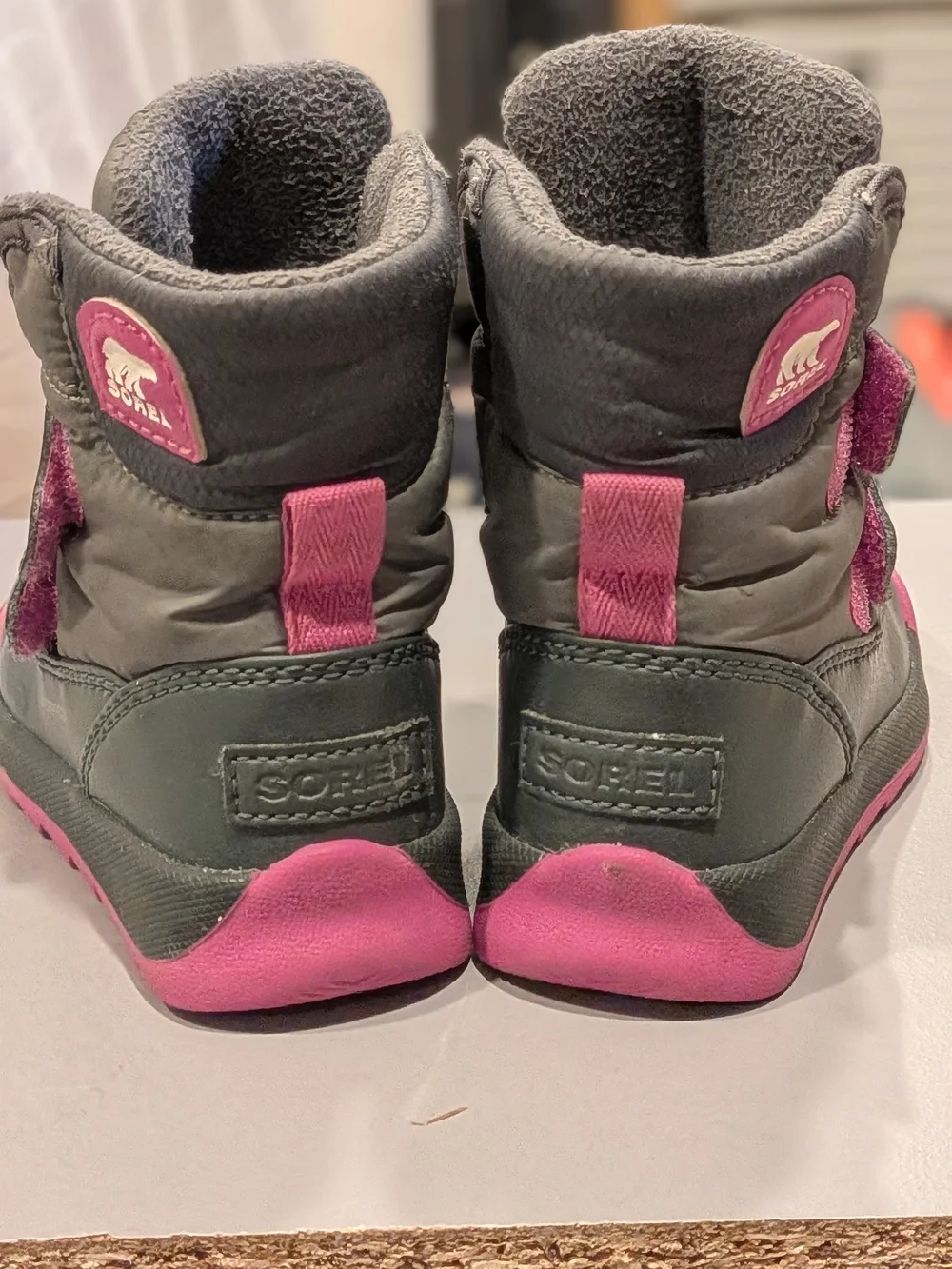Sorel Kids Waterproof Gray and Pink Winter Boots Size 7
